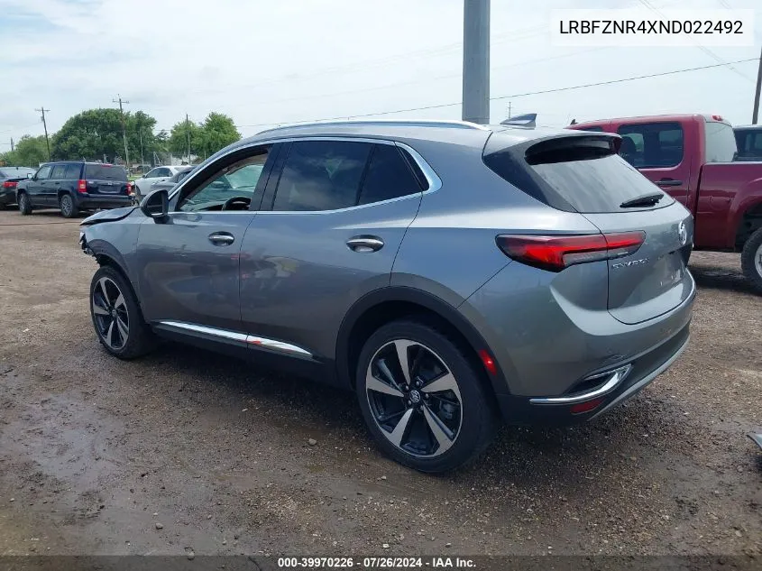 2022 Buick Envision Fwd Essence VIN: LRBFZNR4XND022492 Lot: 39970226