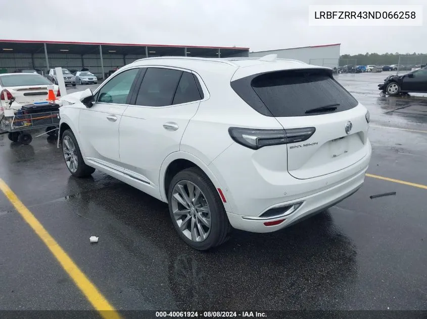 LRBFZRR43ND066258 2022 Buick Envision Fwd Avenir