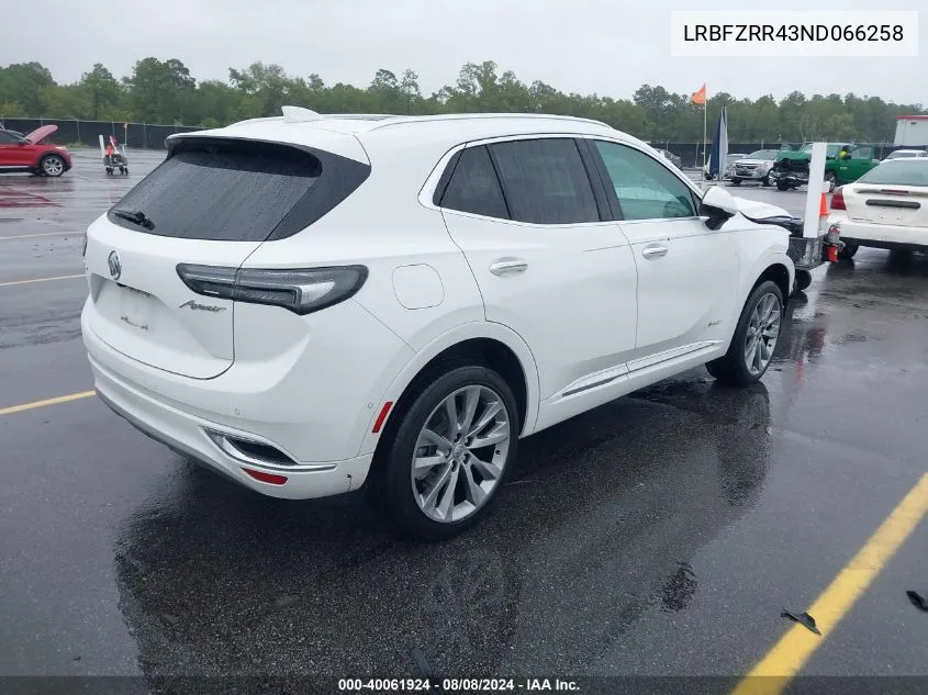 LRBFZRR43ND066258 2022 Buick Envision Fwd Avenir