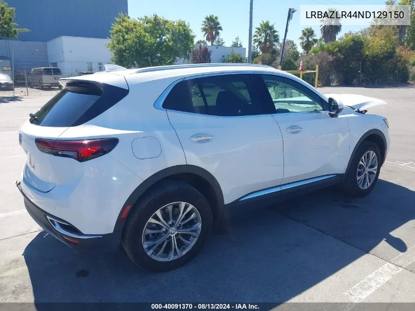 2022 Buick Envision Fwd Preferred VIN: LRBAZLR44ND129150 Lot: 40091370