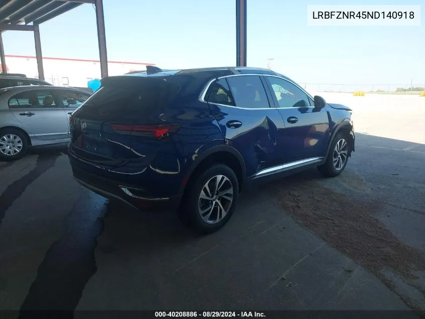 2022 Buick Envision Fwd Essence VIN: LRBFZNR45ND140918 Lot: 40208886