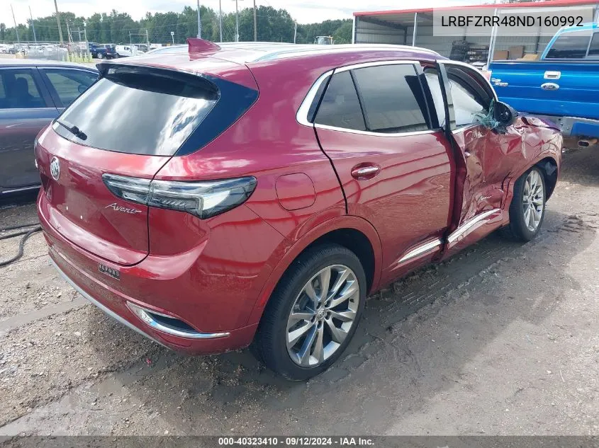 LRBFZRR48ND160992 2022 Buick Envision Fwd Avenir