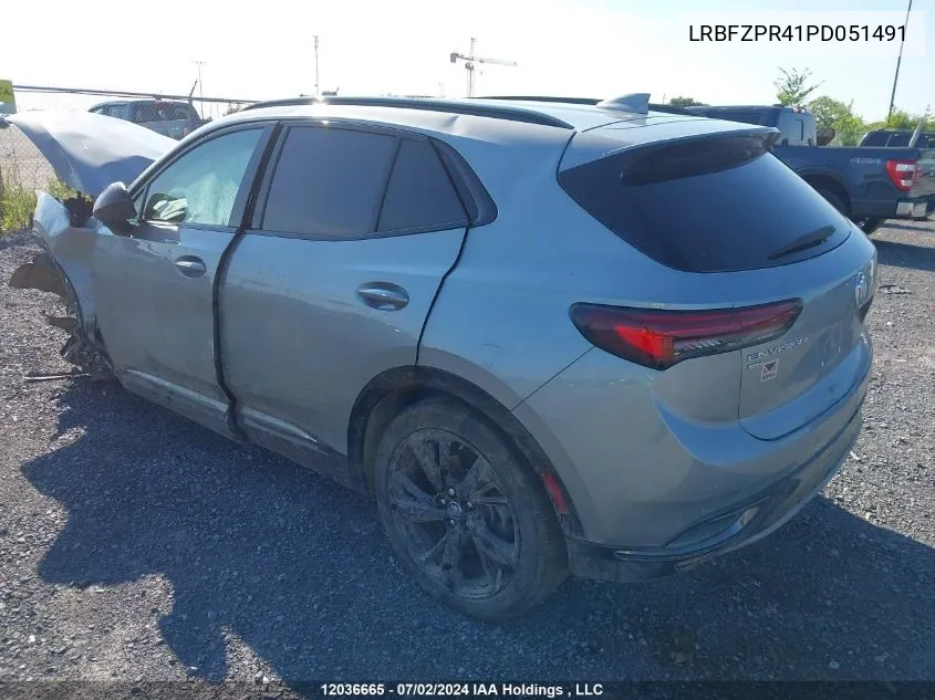 2023 Buick Envision VIN: LRBFZPR41PD051491 Lot: 12036665