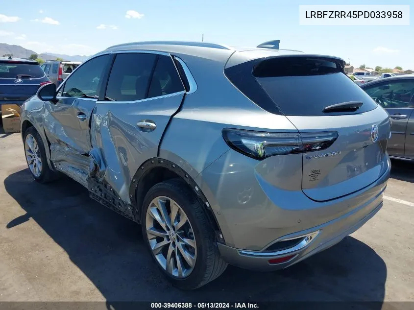 2023 Buick Envision Avenir Fwd VIN: LRBFZRR45PD033958 Lot: 39406388