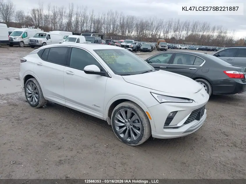 2025 Buick Envista Avenir Fwd VIN: KL47LCE27SB221887 Lot: 12566353