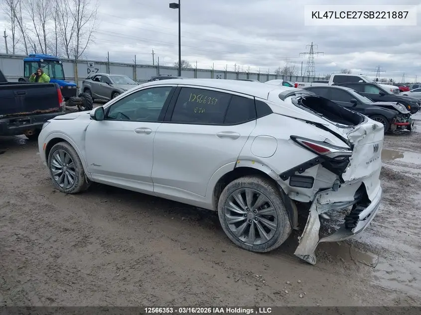 2025 Buick Envista Avenir Fwd VIN: KL47LCE27SB221887 Lot: 12566353