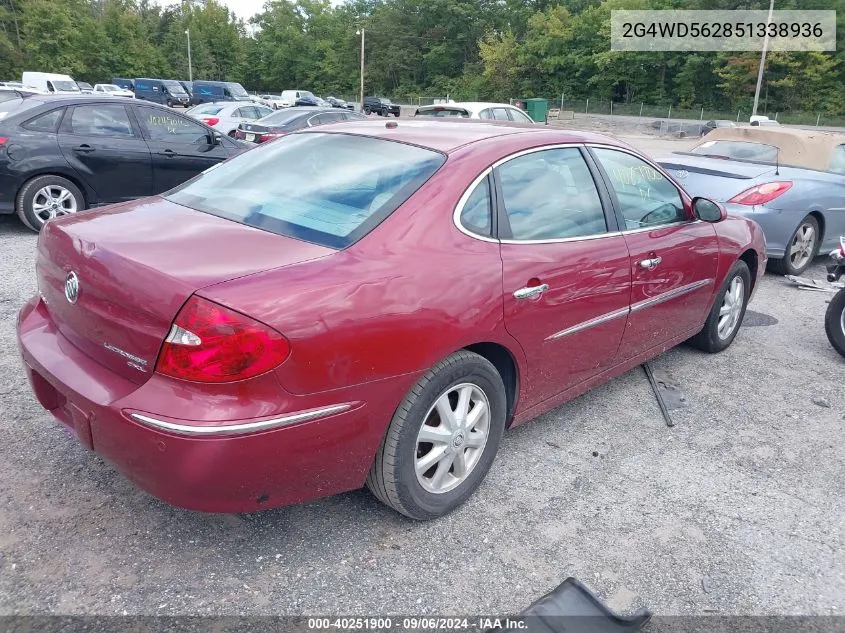 2005 Buick Lacrosse Cxl VIN: 2G4WD562851338936 Lot: 40251900