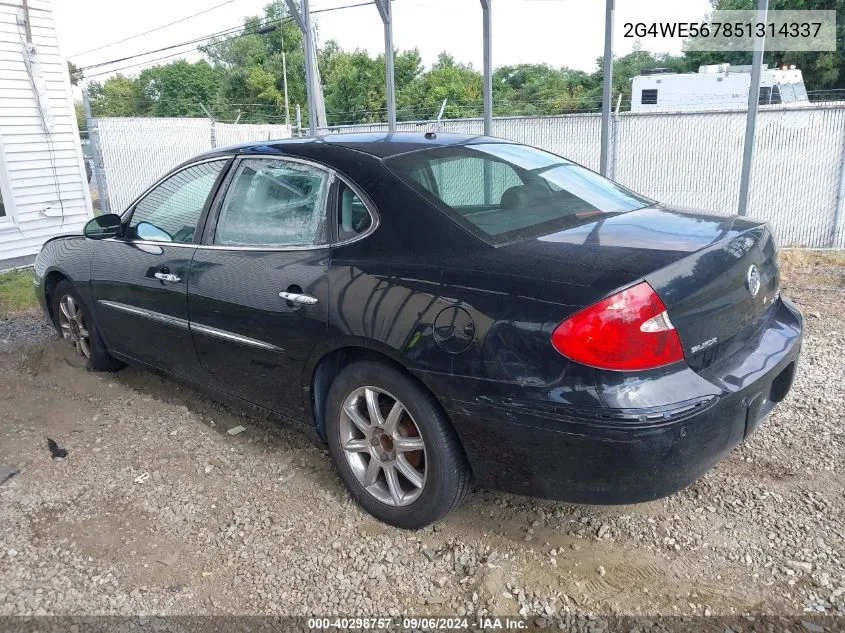 2005 Buick Lacrosse Cxs VIN: 2G4WE567851314337 Lot: 40298757