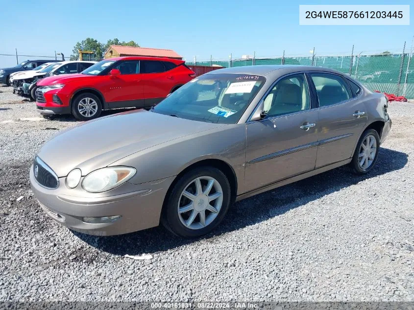 2006 Buick Lacrosse Cxs VIN: 2G4WE587661203445 Lot: 40161831