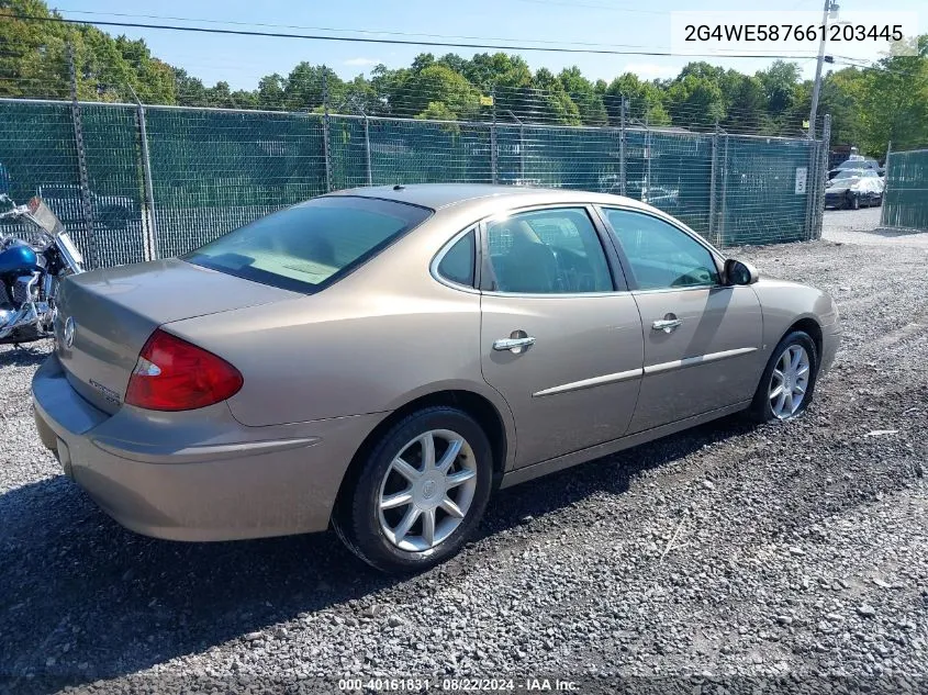 2006 Buick Lacrosse Cxs VIN: 2G4WE587661203445 Lot: 40161831