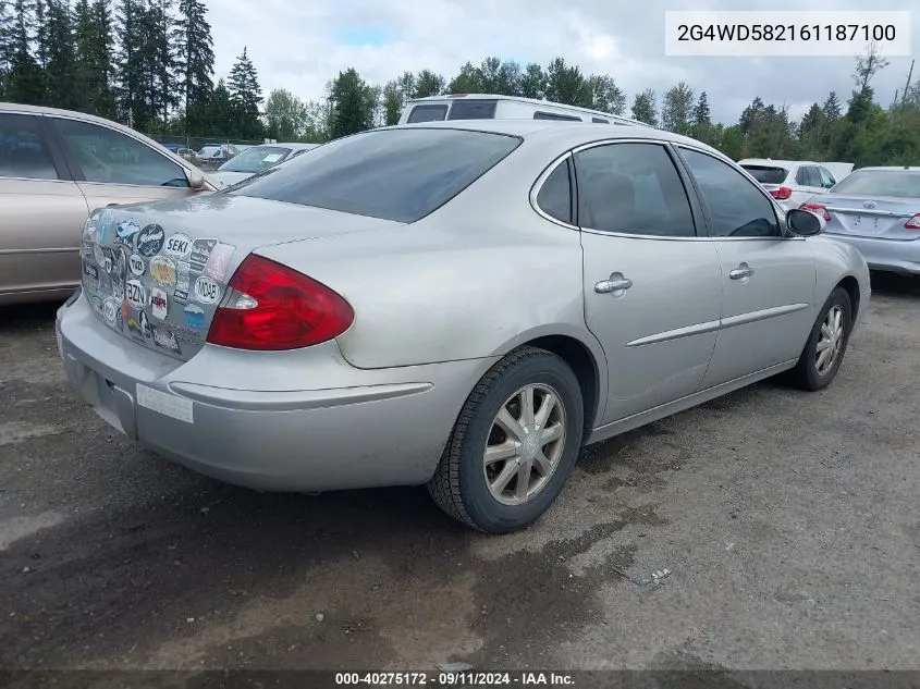 2006 Buick Lacrosse Cxl VIN: 2G4WD582161187100 Lot: 40275172