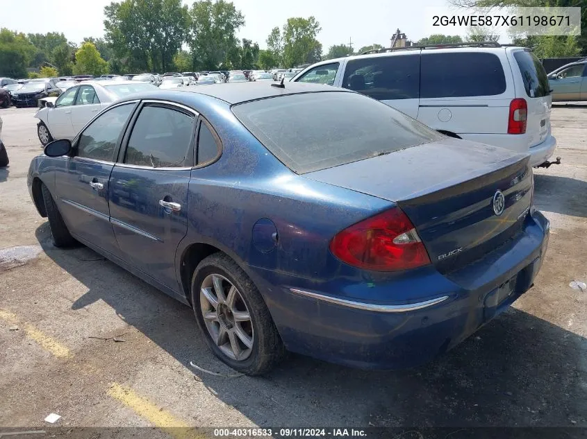 2006 Buick Lacrosse Cxs VIN: 2G4WE587X61198671 Lot: 40316533