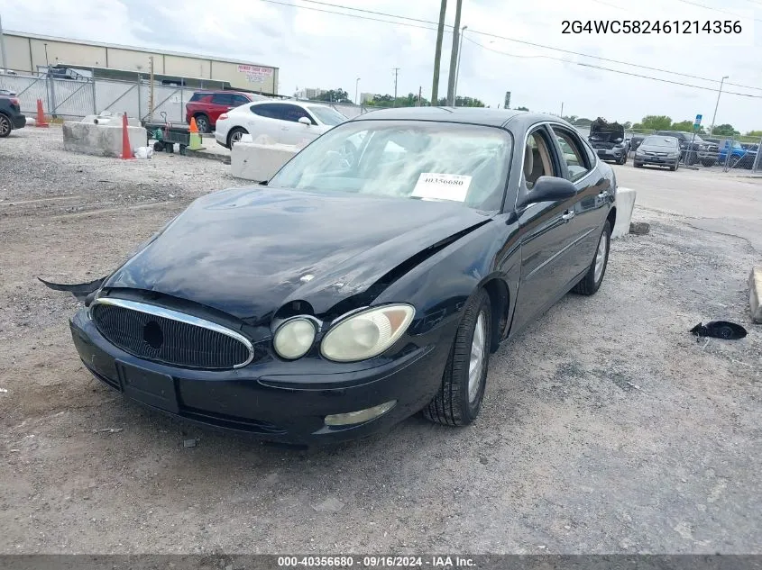 2G4WC582461214356 2006 Buick Lacrosse Cx