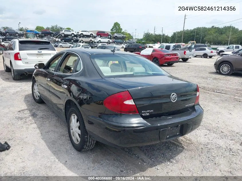 2006 Buick Lacrosse Cx VIN: 2G4WC582461214356 Lot: 40356680