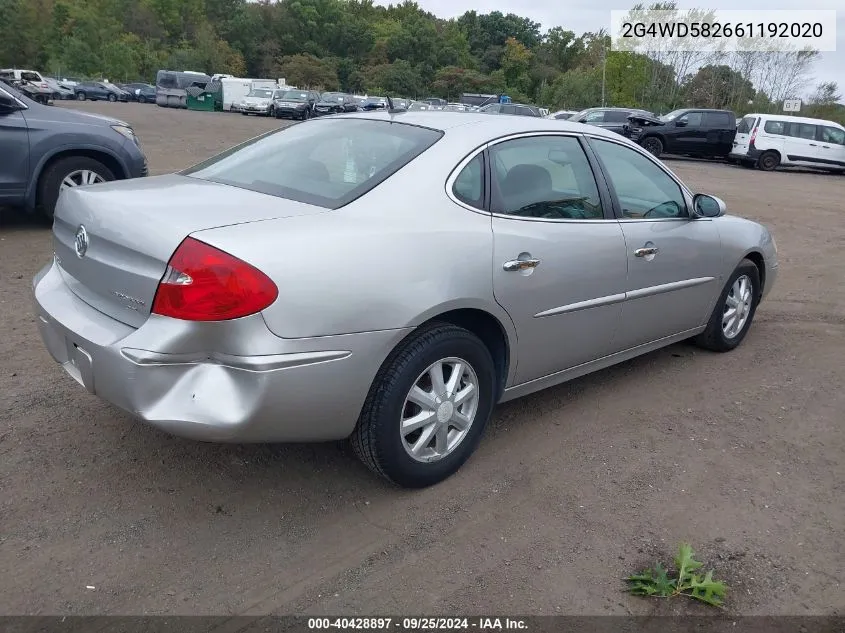 2G4WD582661192020 2006 Buick Lacrosse Cxl