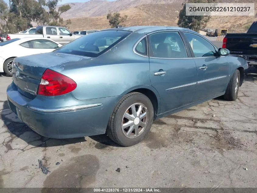 2006 Buick Lacrosse Cxl VIN: 2G4WD582261210237 Lot: 41228376