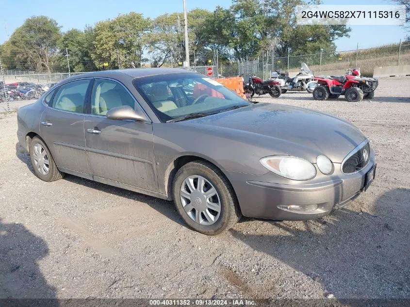 2G4WC582X71115316 2007 Buick Lacrosse Cx