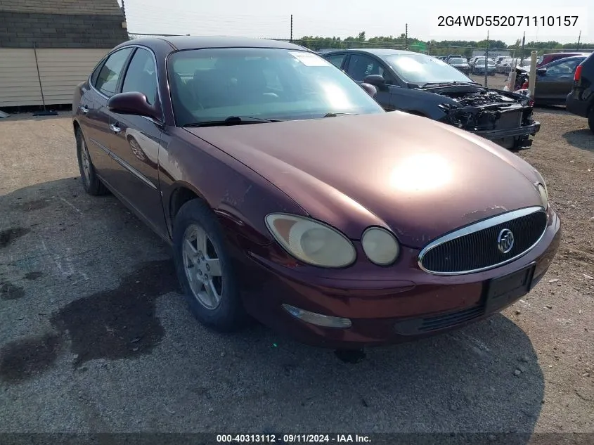 2007 Buick Lacrosse Cxl VIN: 2G4WD552071110157 Lot: 40313112