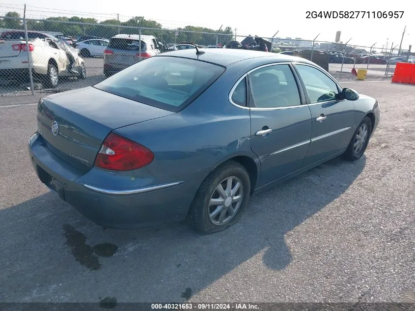 2007 Buick Lacrosse Cxl VIN: 2G4WD582771106957 Lot: 40321653