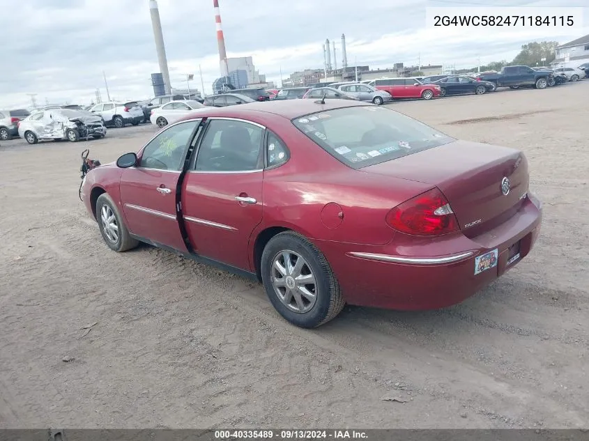 2007 Buick Lacrosse Cx VIN: 2G4WC582471184115 Lot: 40335489