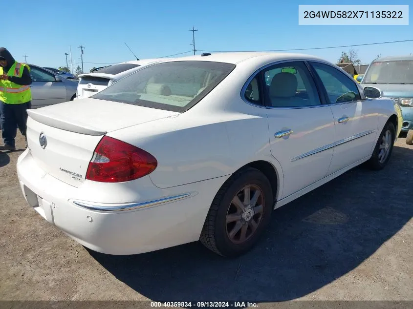 2G4WD582X71135322 2007 Buick Lacrosse Cxl