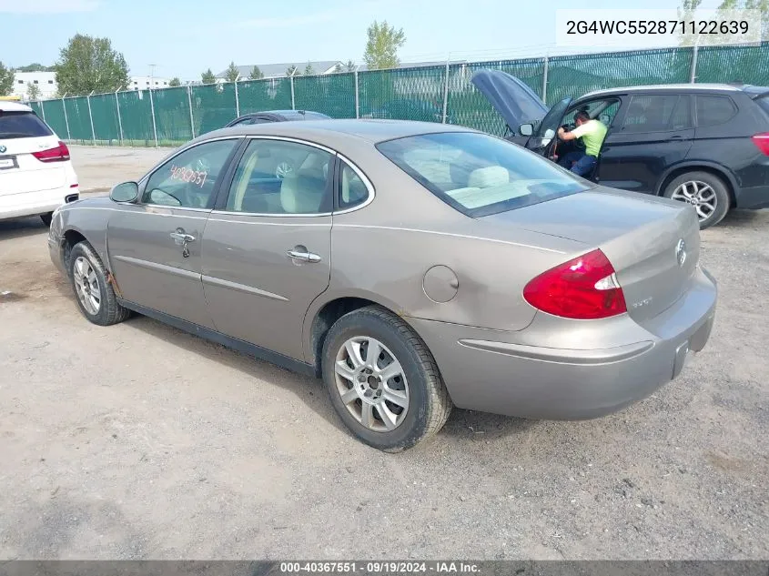 2007 Buick Lacrosse Cx VIN: 2G4WC552871122639 Lot: 40367551