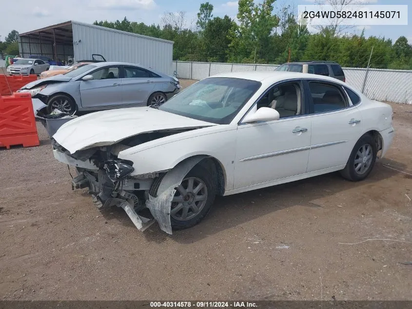 2008 Buick Lacrosse Cxl VIN: 2G4WD582481145071 Lot: 40314578