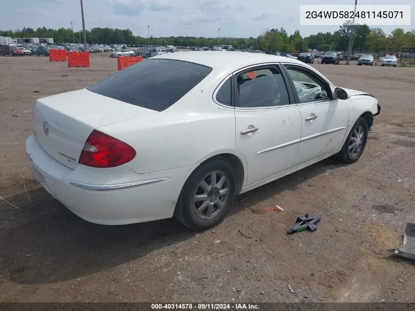 2008 Buick Lacrosse Cxl VIN: 2G4WD582481145071 Lot: 40314578