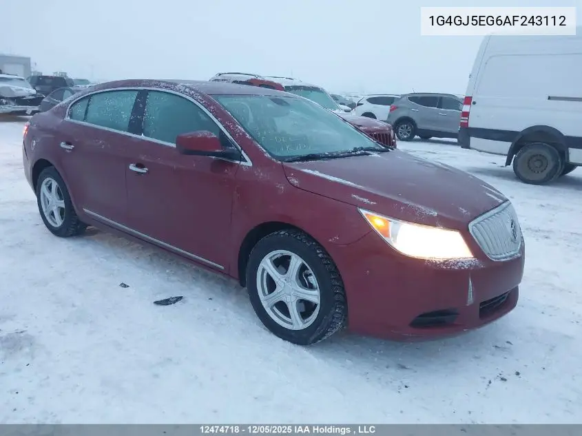 1G4GJ5EG6AF243112 2010 Buick Lacrosse Cx
