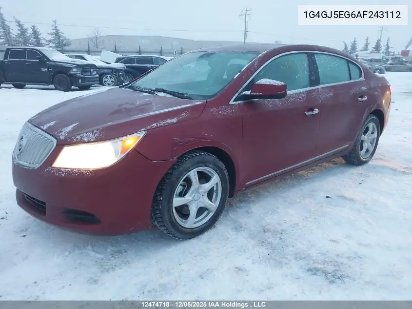 1G4GJ5EG6AF243112 2010 Buick Lacrosse Cx