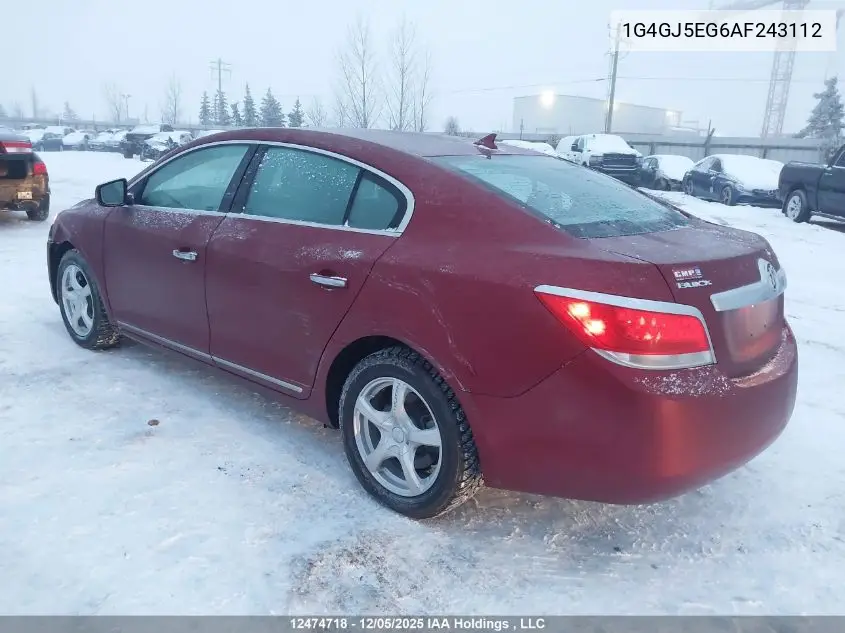 1G4GJ5EG6AF243112 2010 Buick Lacrosse Cx