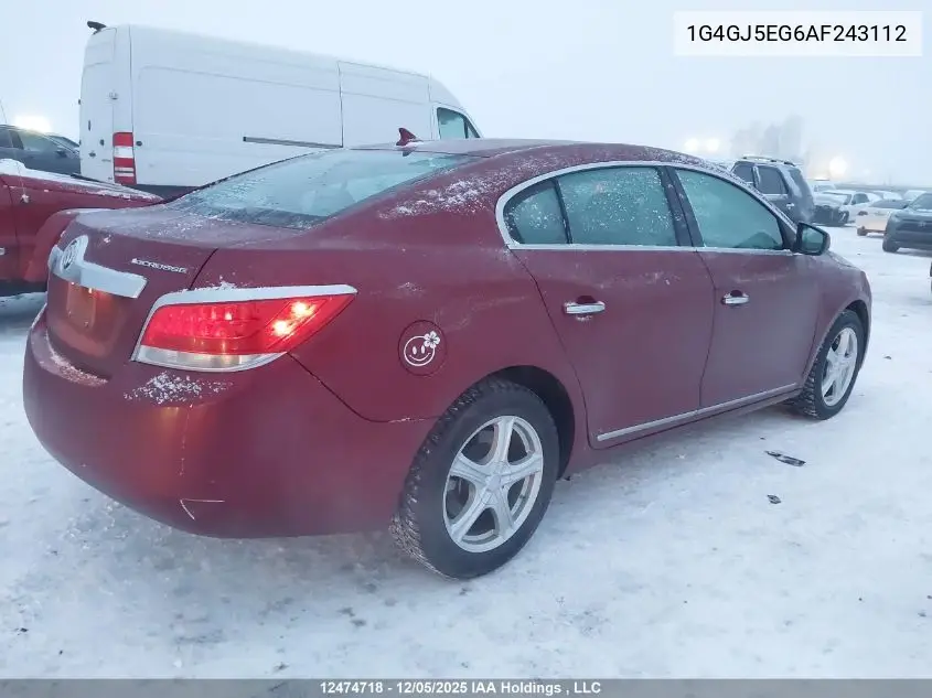 1G4GJ5EG6AF243112 2010 Buick Lacrosse Cx