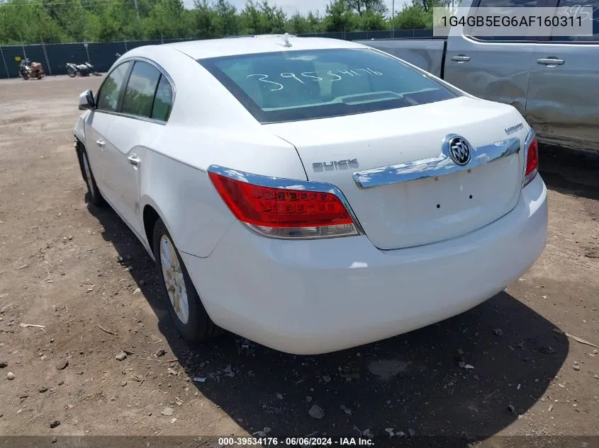 2010 Buick Lacrosse Cx VIN: 1G4GB5EG6AF160311 Lot: 39534176