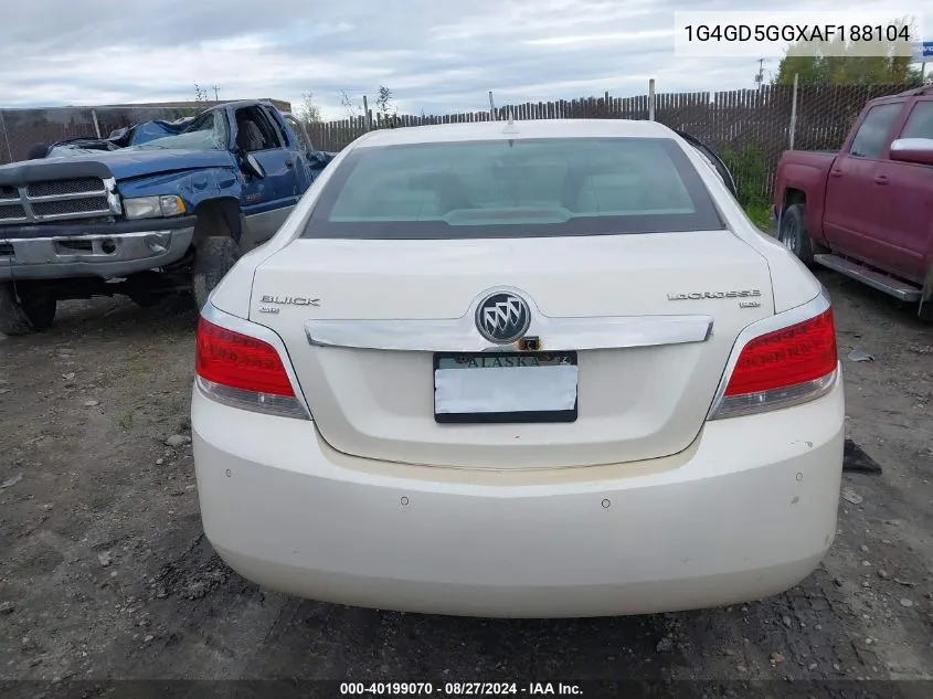 1G4GD5GGXAF188104 2010 Buick Lacrosse Cxl