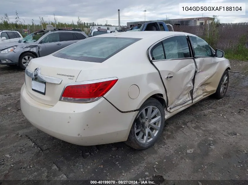 2010 Buick Lacrosse Cxl VIN: 1G4GD5GGXAF188104 Lot: 40199070