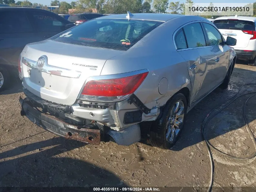 2010 Buick Lacrosse Cxl VIN: 1G4GC5EG1AF190510 Lot: 40351511