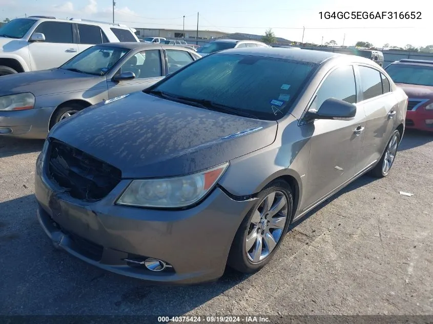 2010 Buick Lacrosse Cxl VIN: 1G4GC5EG6AF316652 Lot: 40375424