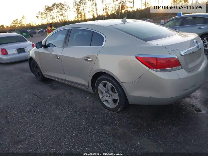 1G4GB5EG5AF115599 2010 Buick Lacrosse Cx
