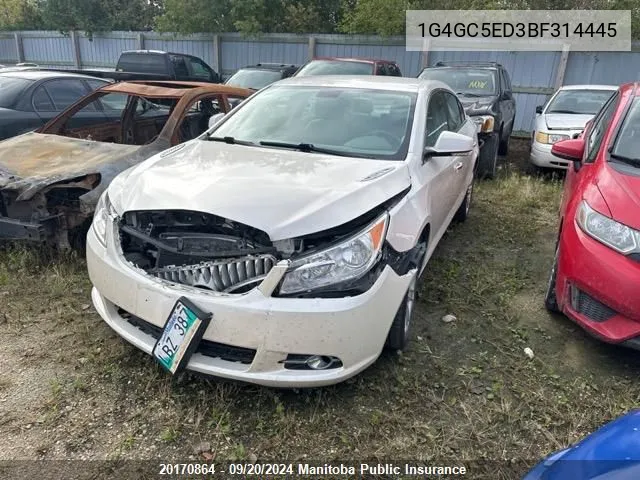 2011 Buick Lacrosse Cxl V6 VIN: 1G4GC5ED3BF314445 Lot: 20170864