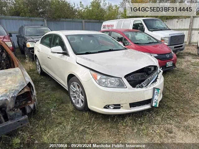 2011 Buick Lacrosse Cxl V6 VIN: 1G4GC5ED3BF314445 Lot: 20170864