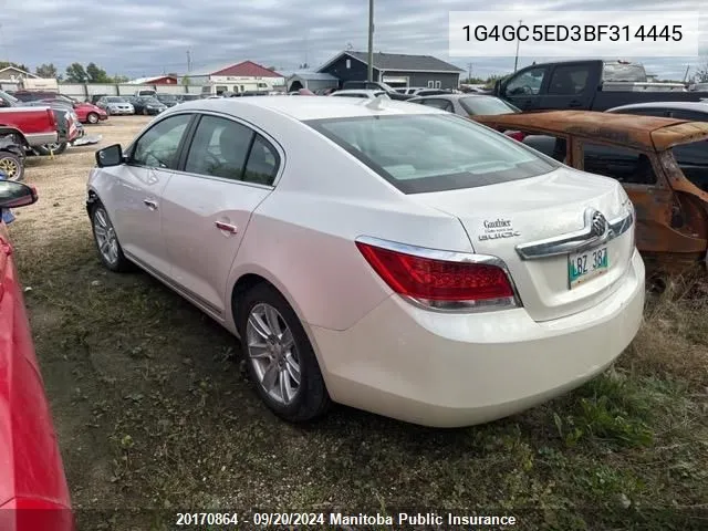 2011 Buick Lacrosse Cxl V6 VIN: 1G4GC5ED3BF314445 Lot: 20170864