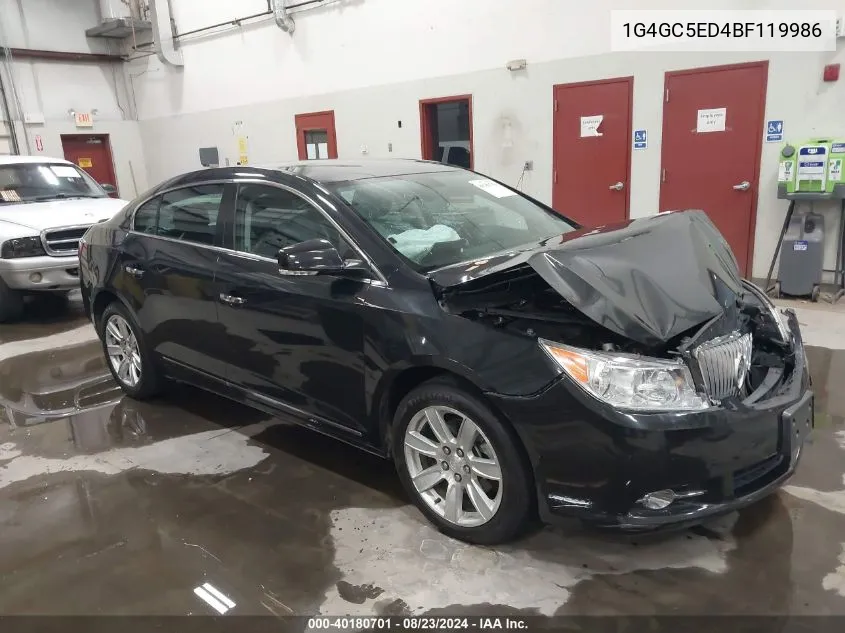 2011 Buick Lacrosse Cxl VIN: 1G4GC5ED4BF119986 Lot: 40180701