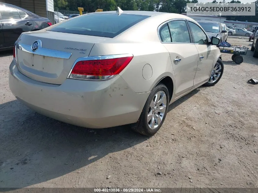 2011 Buick Lacrosse Cxl VIN: 1G4GC5ED0BF363912 Lot: 40213036