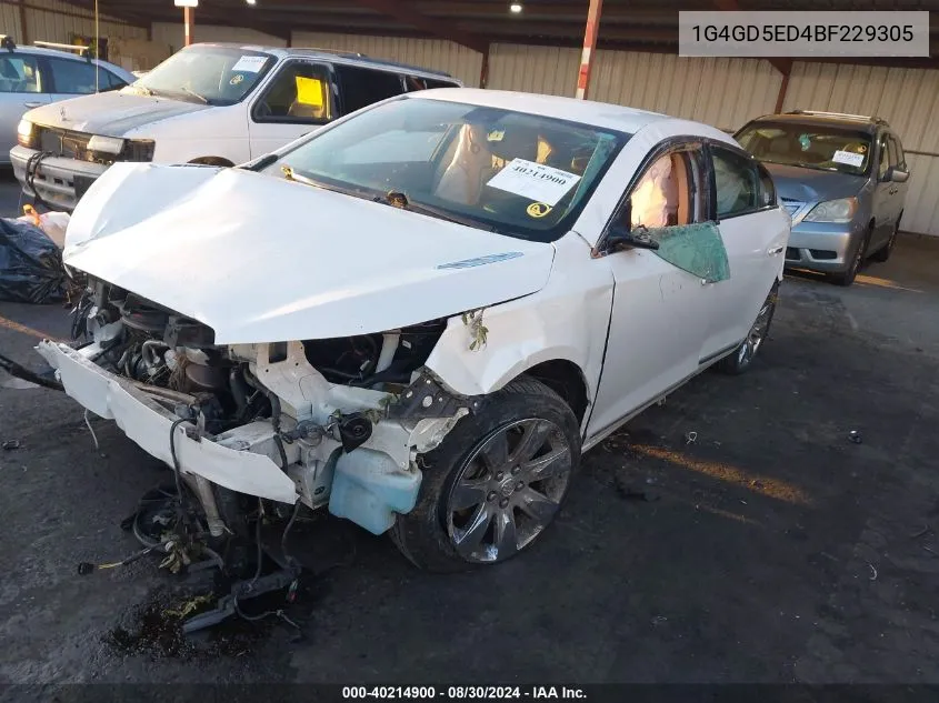 1G4GD5ED4BF229305 2011 Buick Lacrosse Cxl