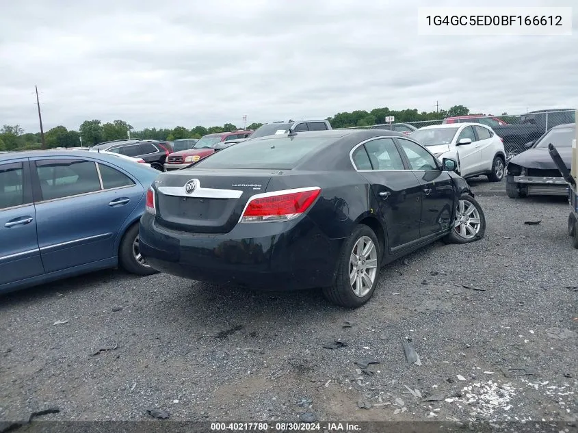 1G4GC5ED0BF166612 2011 Buick Lacrosse Cxl