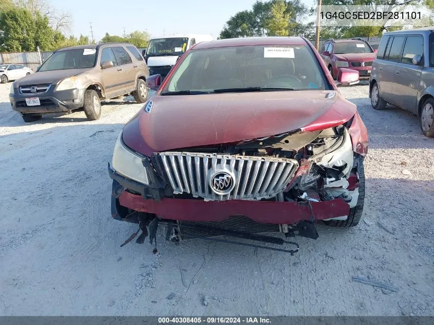 2011 Buick Lacrosse Cxl VIN: 1G4GC5ED2BF281101 Lot: 40308405