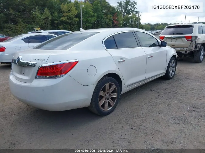 2011 Buick Lacrosse Cxl VIN: 1G4GD5EDXBF203470 Lot: 40361009