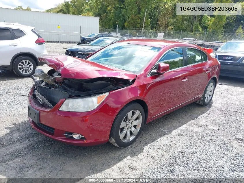 1G4GC5ED3BF203605 2011 Buick Lacrosse Cxl