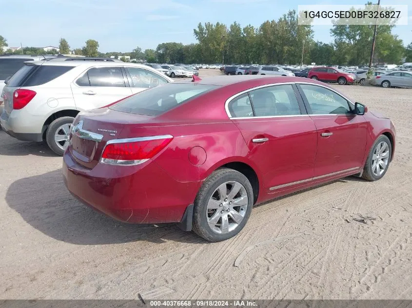 2011 Buick Lacrosse Cxl VIN: 1G4GC5ED0BF326827 Lot: 40376668