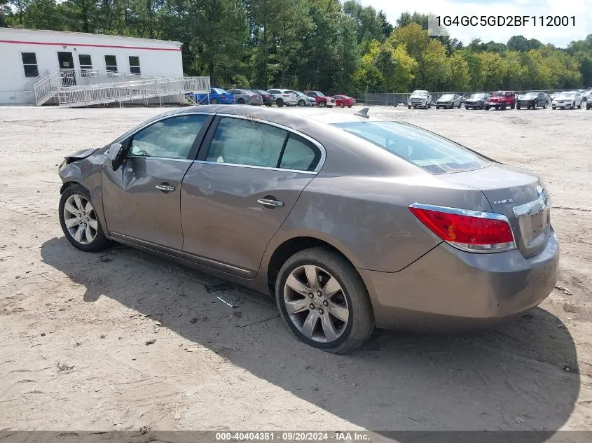 1G4GC5GD2BF112001 2011 Buick Lacrosse Cxl